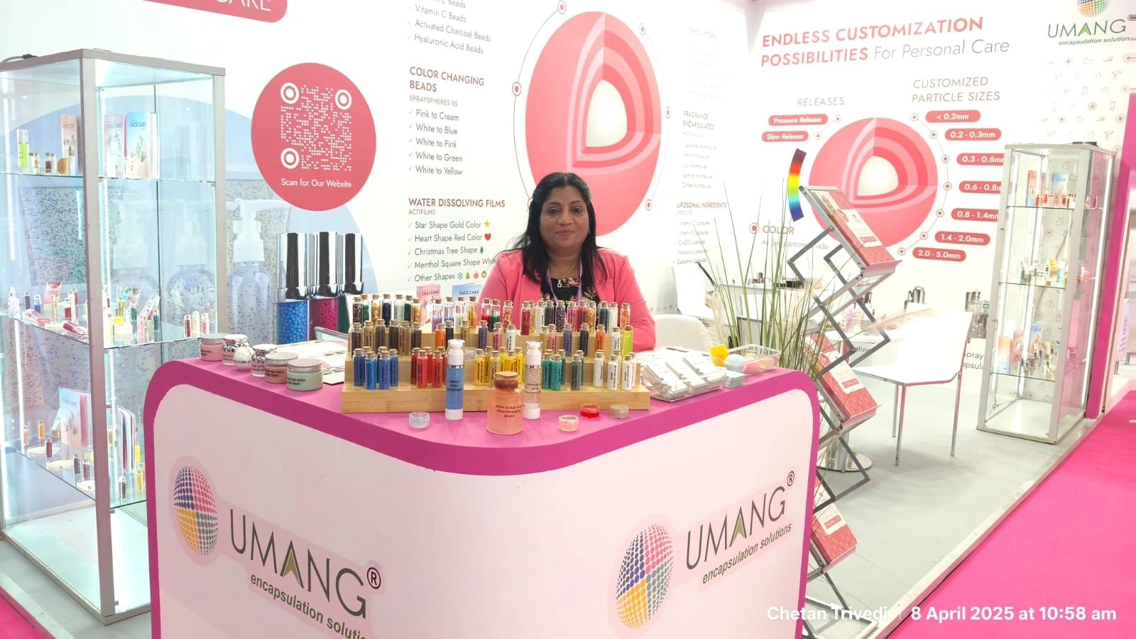 UMANG GLOBAL GROUP’s professional booth at In-Cosmetics Amsterdam 2025